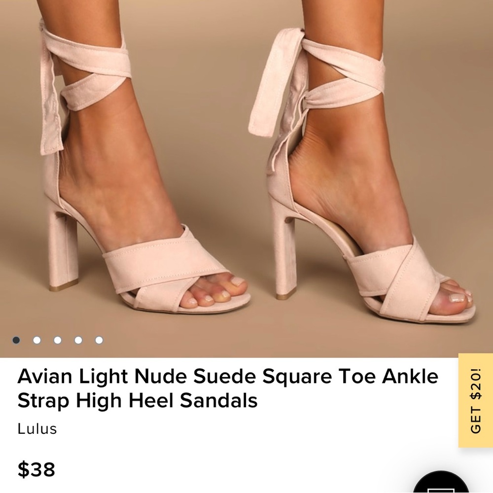 Lulu’s size 10 NWT brand new in box nude lace up block heels